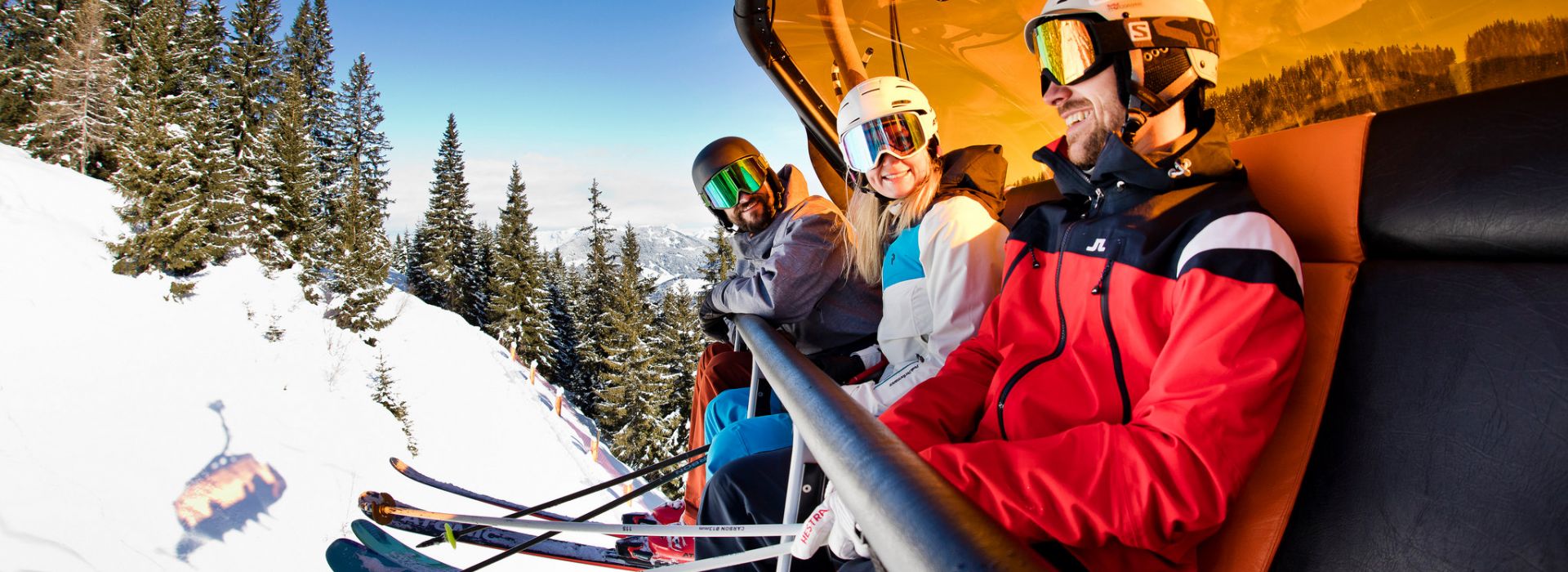 Urlaub Stjohann Pongau Salzburg Familie Gaudi im Sessellift