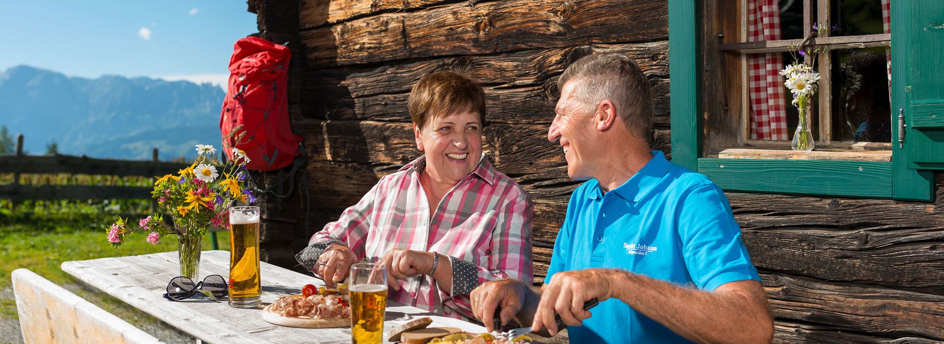 Urlaub Stjohann Pongau Salzburg Almhütte Jausn